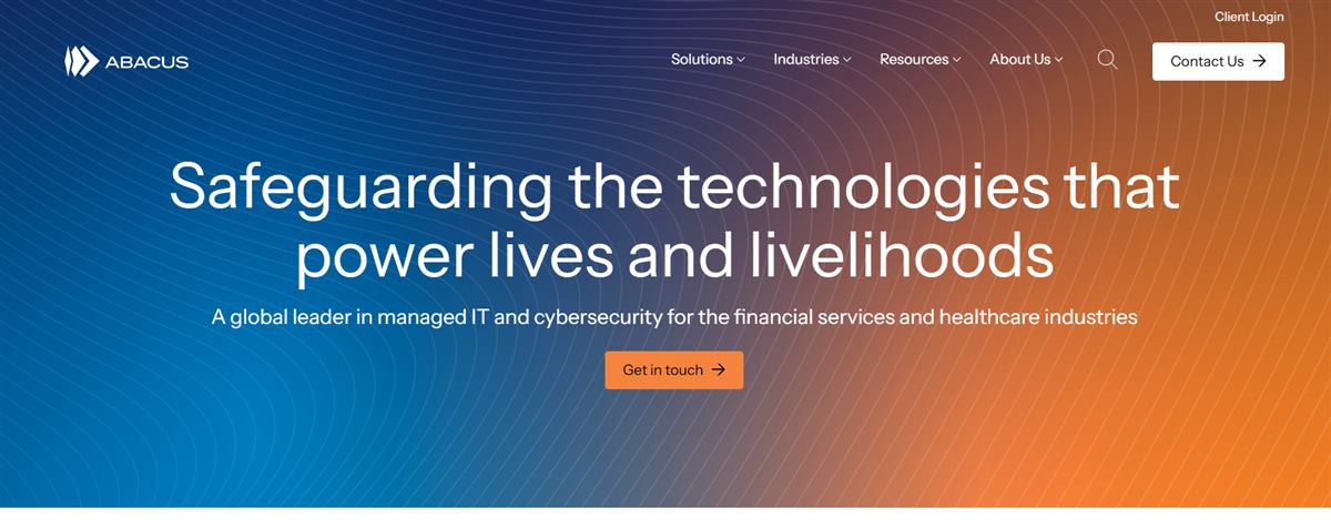 Abacus Group managed IT for hedge funds and financial services homepage