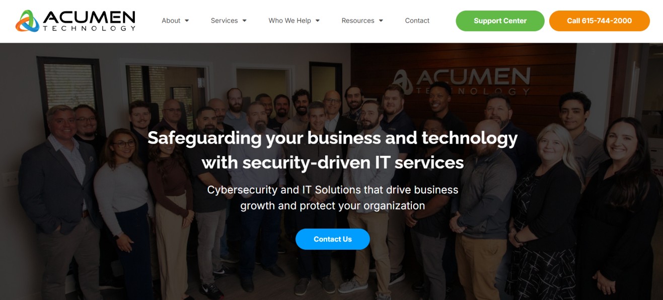 Acumen Technology managed IT services Nashville TN homepage