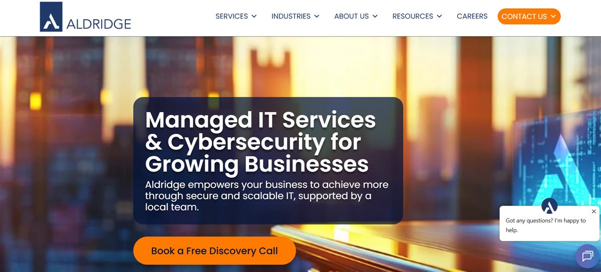 Aldridge managed IT services and cybersecurity homepage
