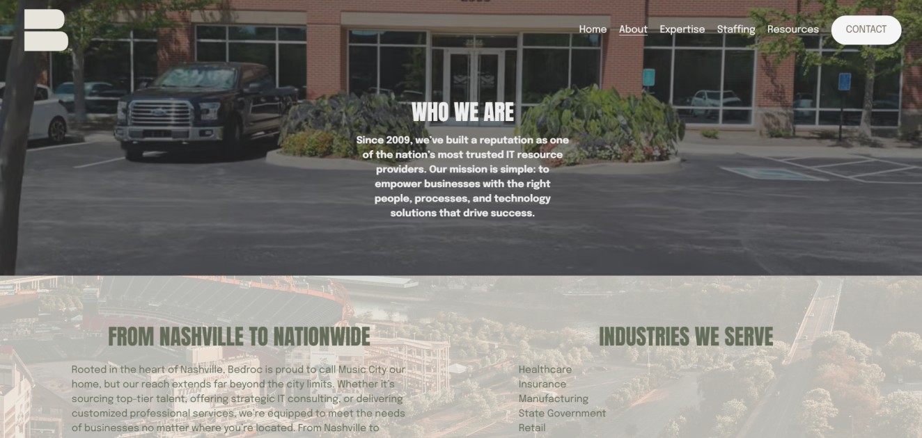 Bedroc managed IT services Nashville TN homepage
