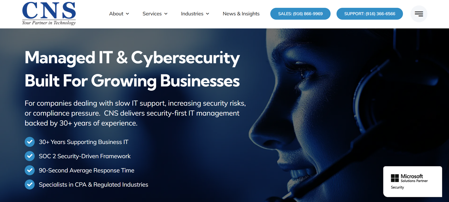 Capital Network Solutions managed IT services Folsom Sacramento Northern California homepage