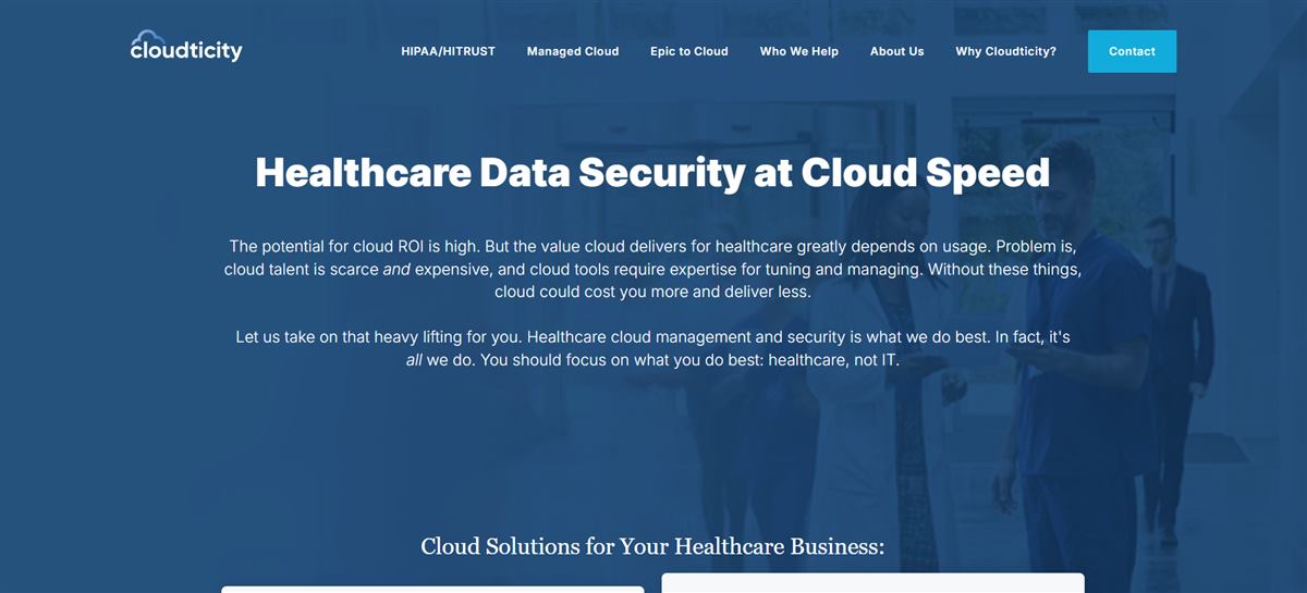 Cloudticity managed IT services for healthcare homepage