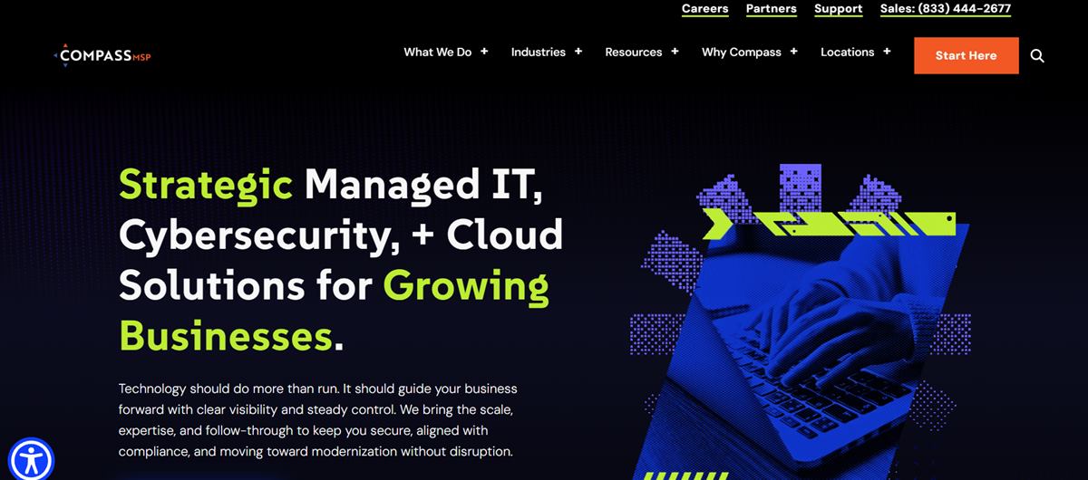 CompassMSP managed IT for accounting and financial services homepage