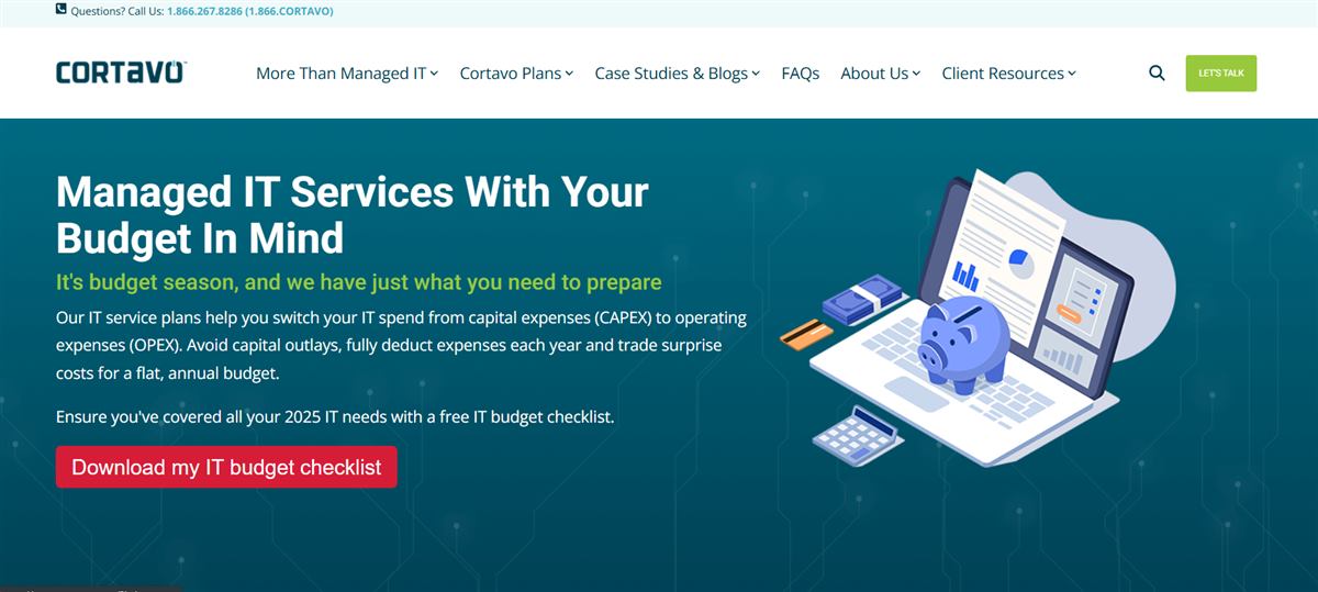 Cortavo flat-fee managed IT services homepage