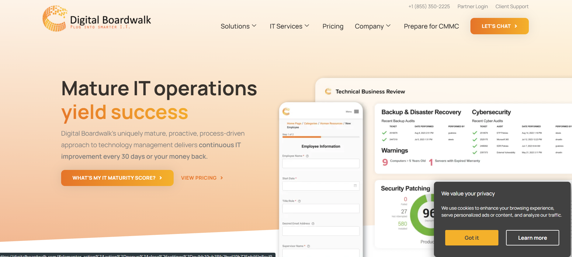 Digital Boardwalk managed IT services Pensacola Florida homepage