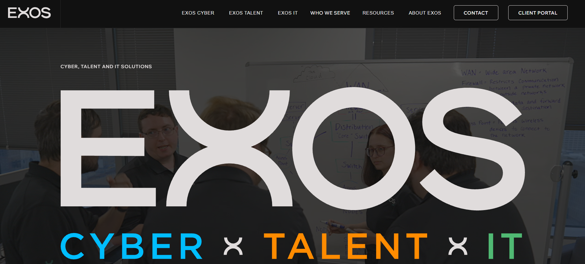 EXOS IT managed IT cybersecurity services Indianapolis Indiana homepage