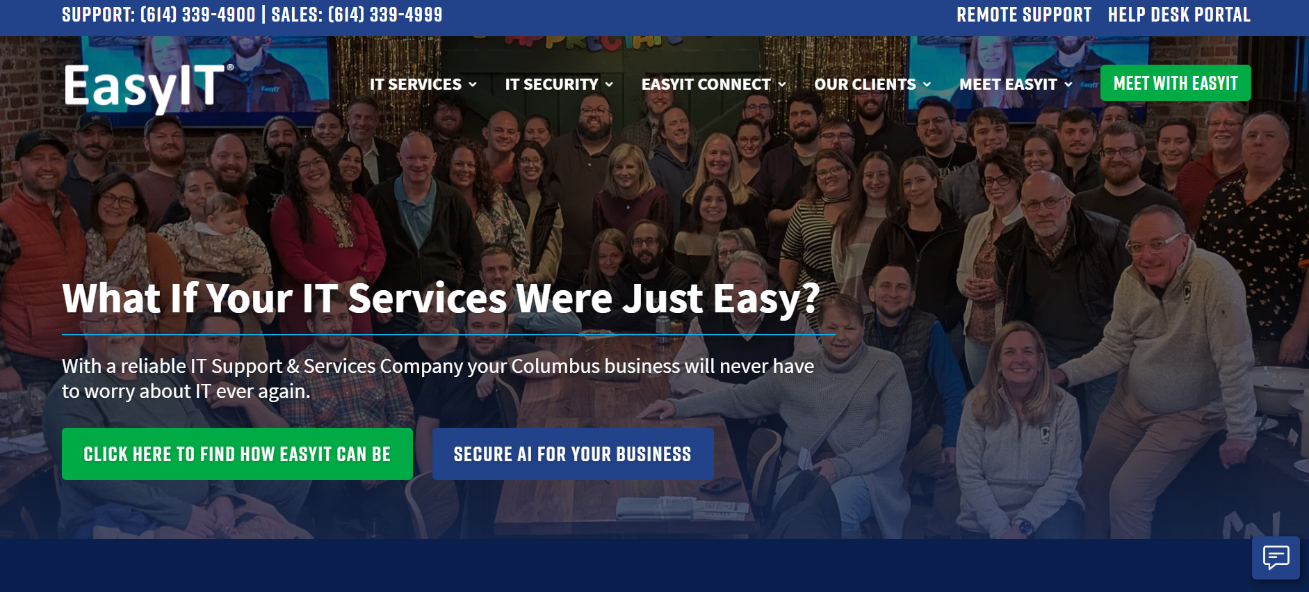 EasyIT IT support managed services Columbus Dublin Ohio homepage