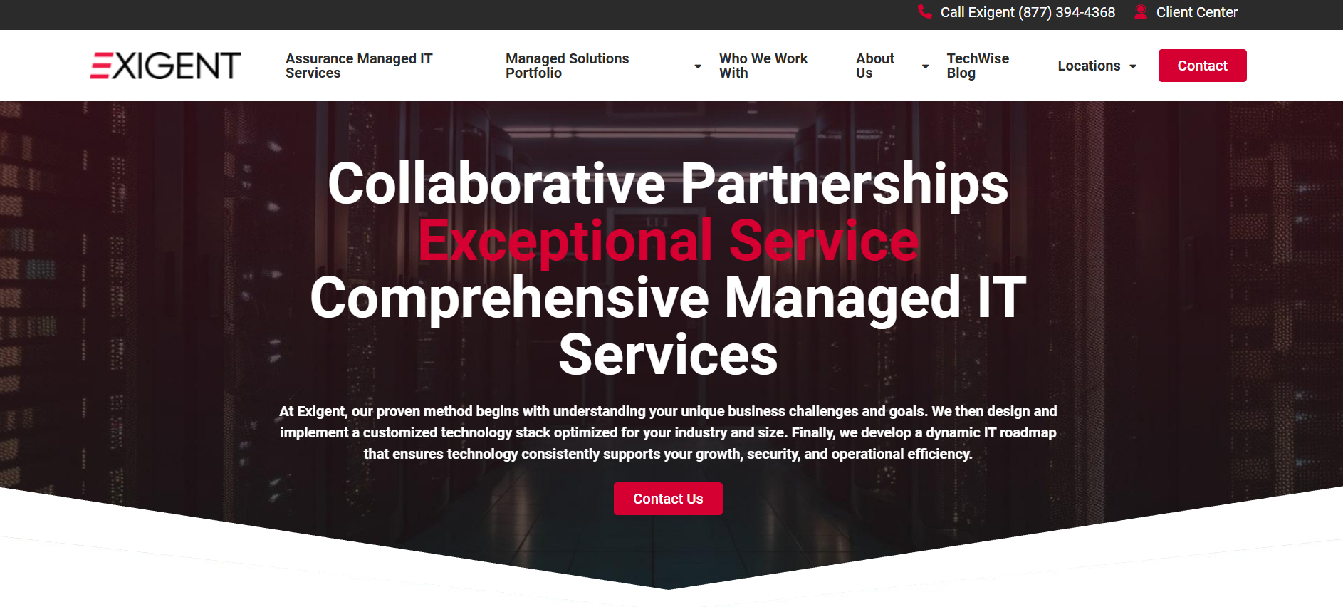 Exigent Technologies managed IT services Manhattan New York City on-site homepage
