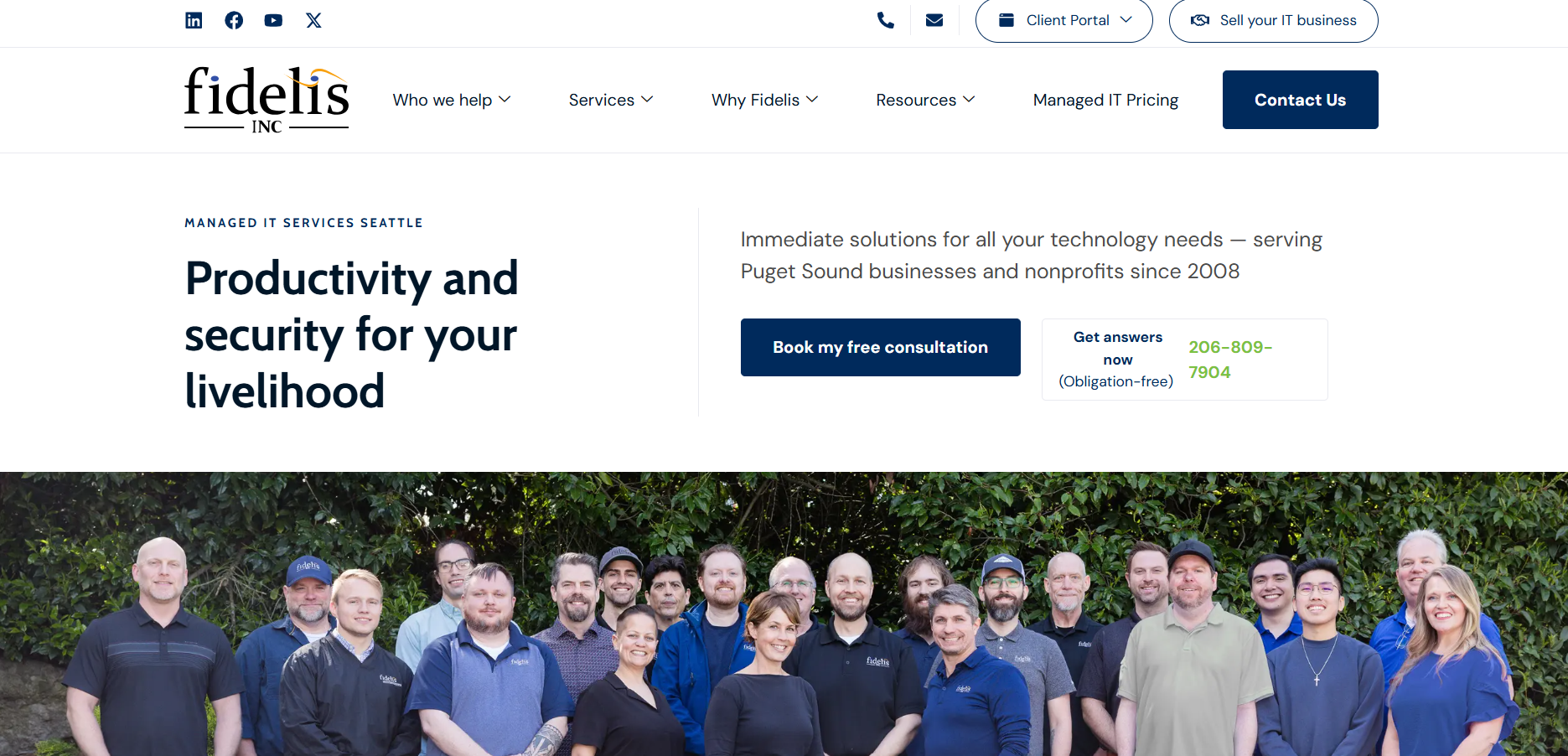 Fidelis managed IT services Seattle WA homepage