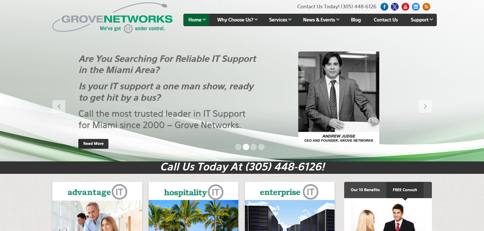 Grove Networks managed IT services Miami FL homepage