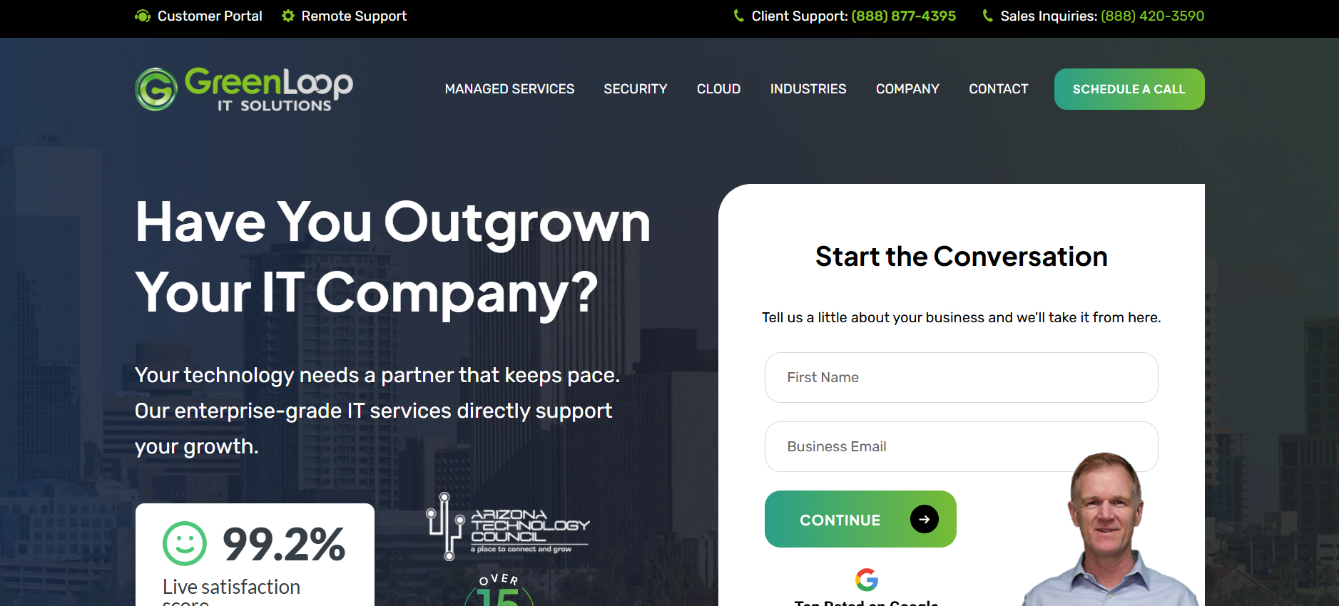 GreenLoop IT Solutions managed IT in Phoenix homepage