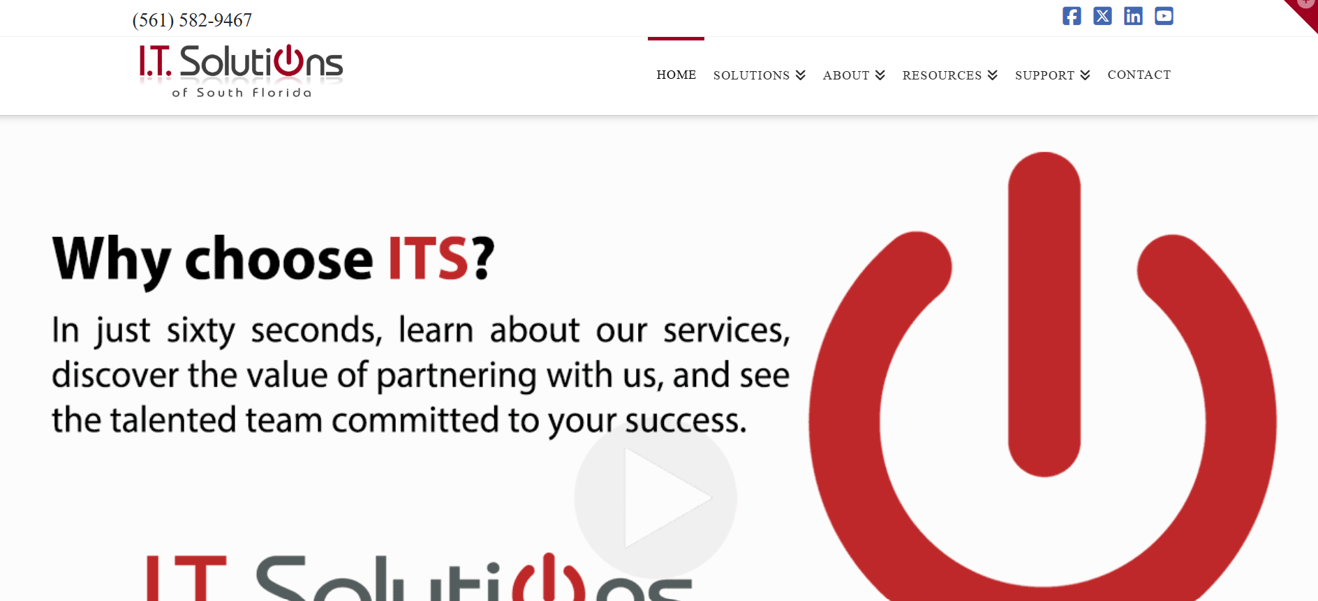 IT Solutions of South Florida managed IT cybersecurity Palm Beach County homepage