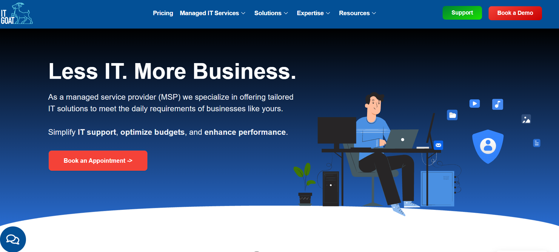 IT GOAT managed IT services Texas homepage