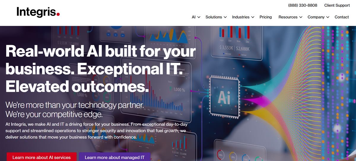 Integris managed IT services for manufacturing homepage