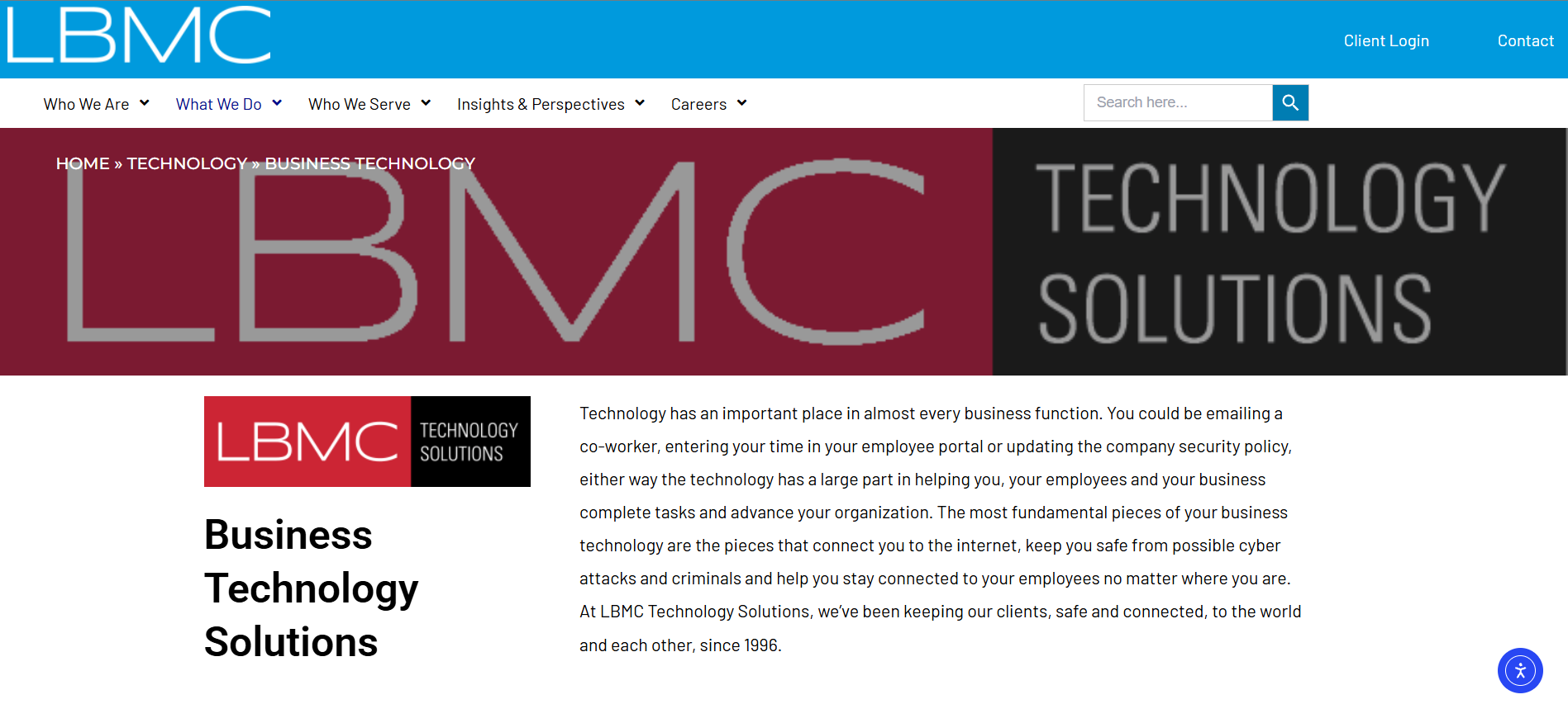 LBMC Technology Solutions managed IT services Nashville TN homepage