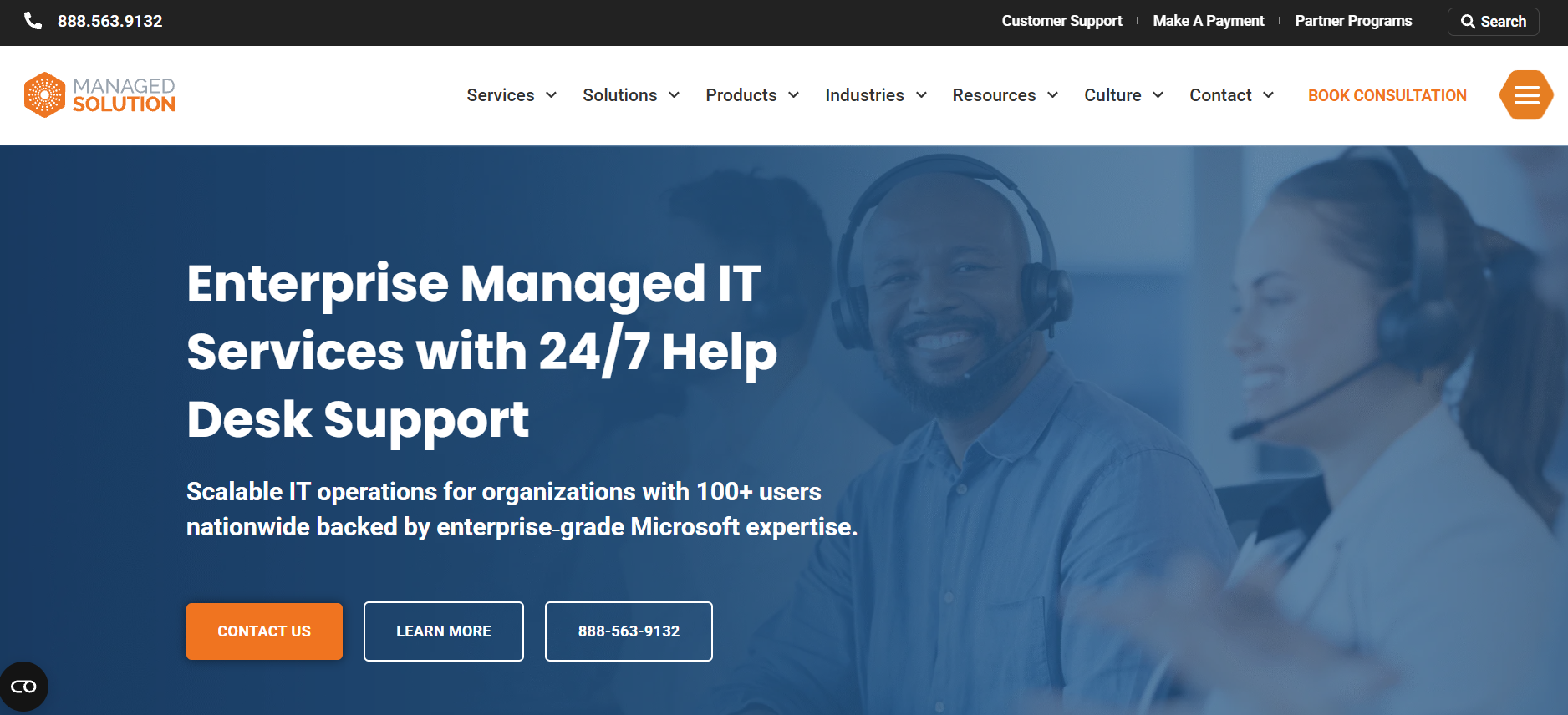 Managed Solution managed IT Microsoft partner San Diego California homepage