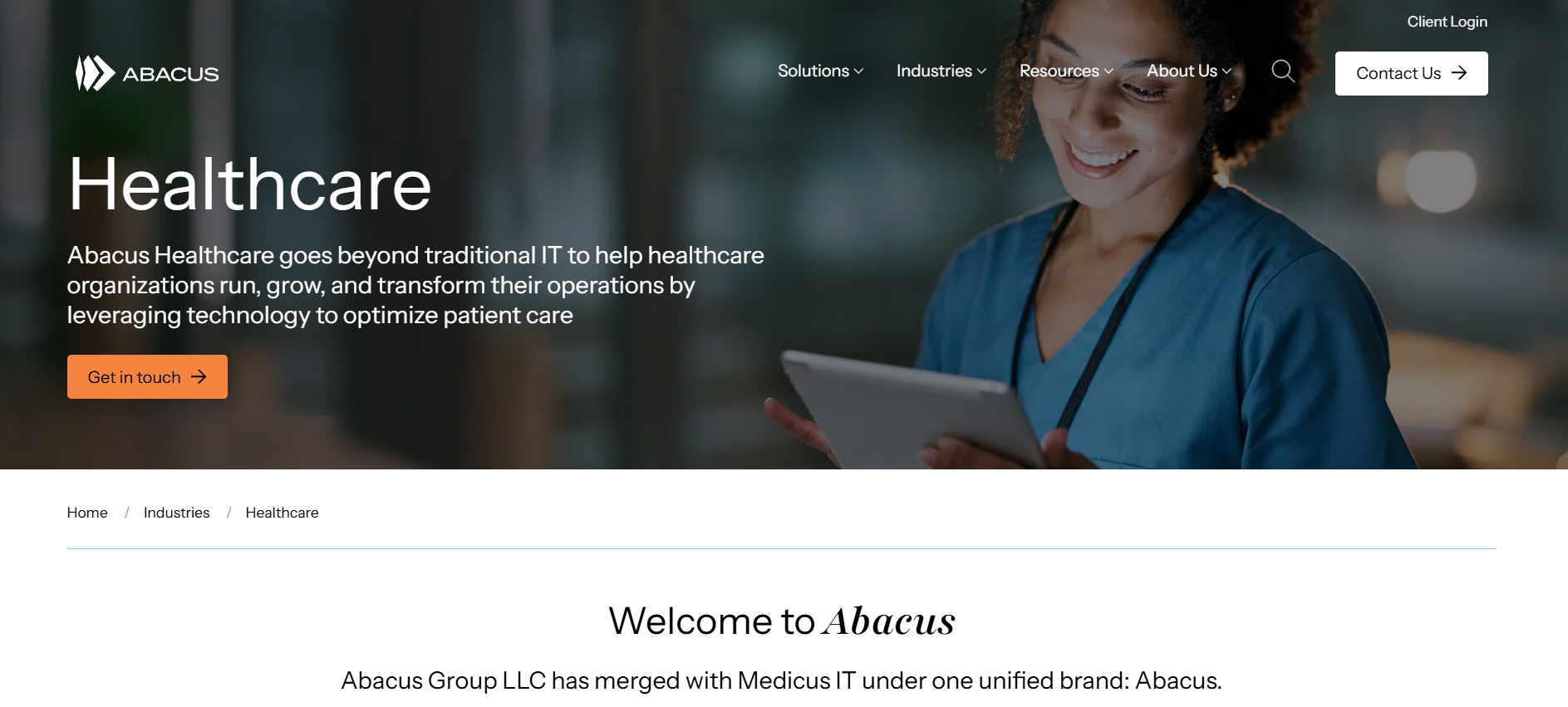 Medicus IT managed IT services for healthcare homepage