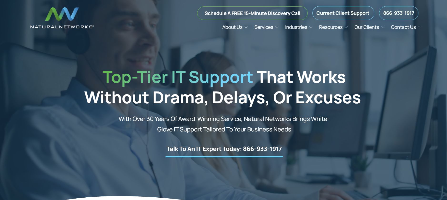 Natural Networks managed IT services Sorrento Valley San Diego California homepage