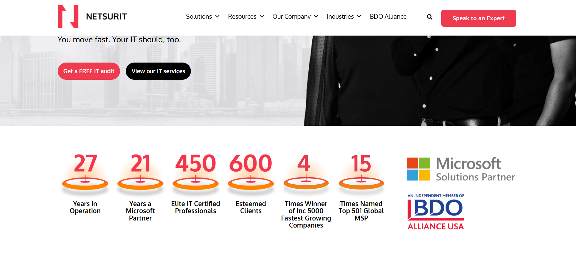 Netsurit managed IT New York NYC office homepage