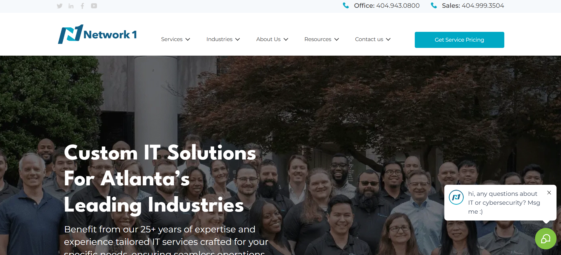 Network 1 Consulting managed IT Sandy Springs Atlanta GA homepage