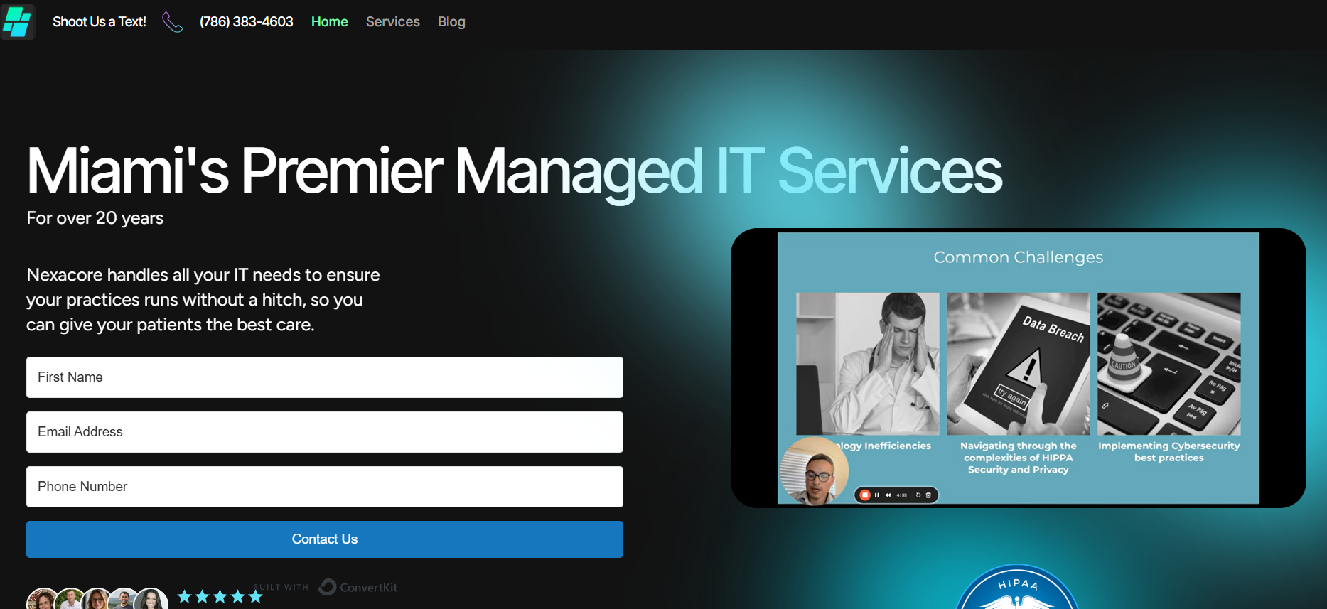 Nexacore IT Solutions managed IT services Miami FL homepage
