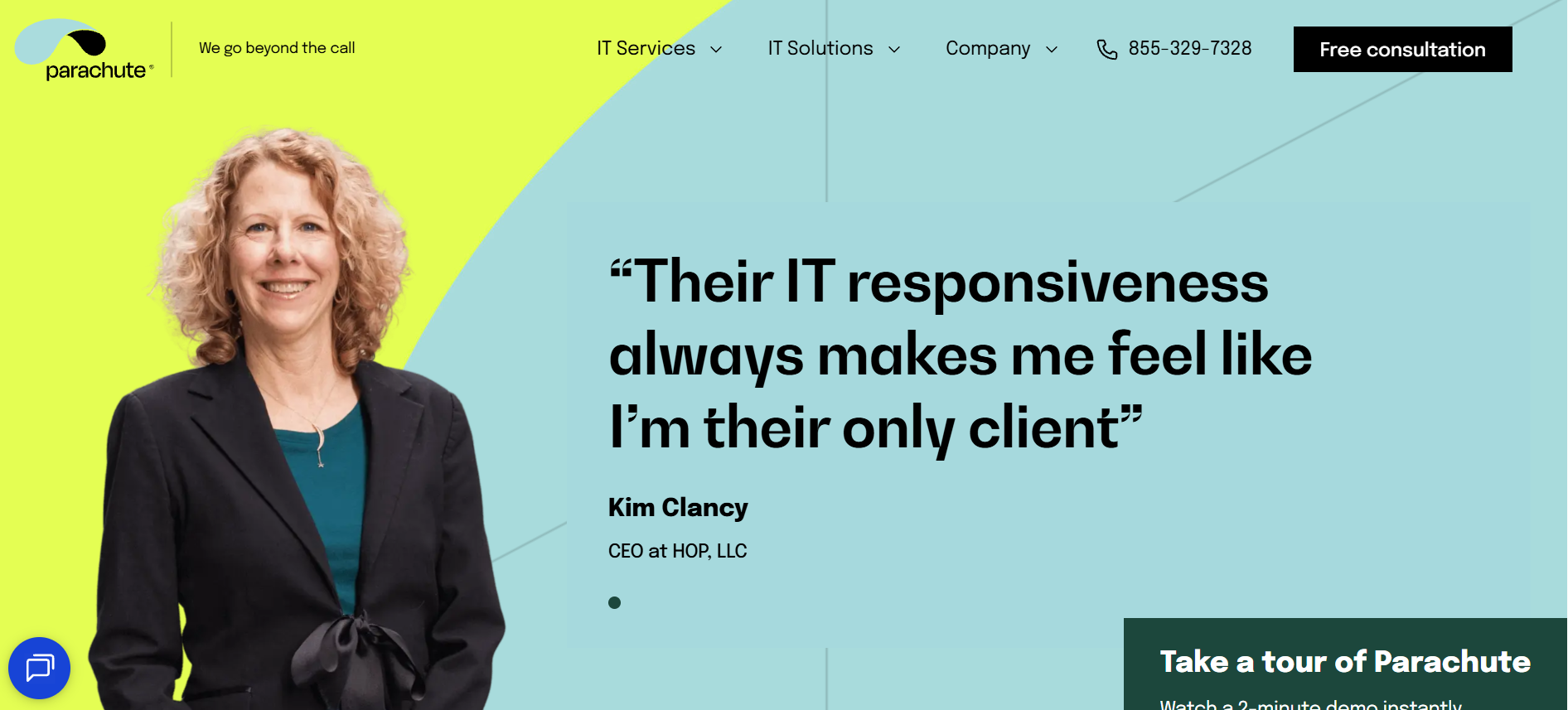 Parachute Technology managed IT services Sacramento California SOC 2 homepage