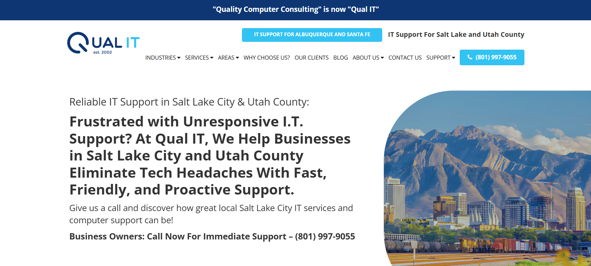 Qual IT Quality Computer Consulting managed IT Salt Lake City UT homepage