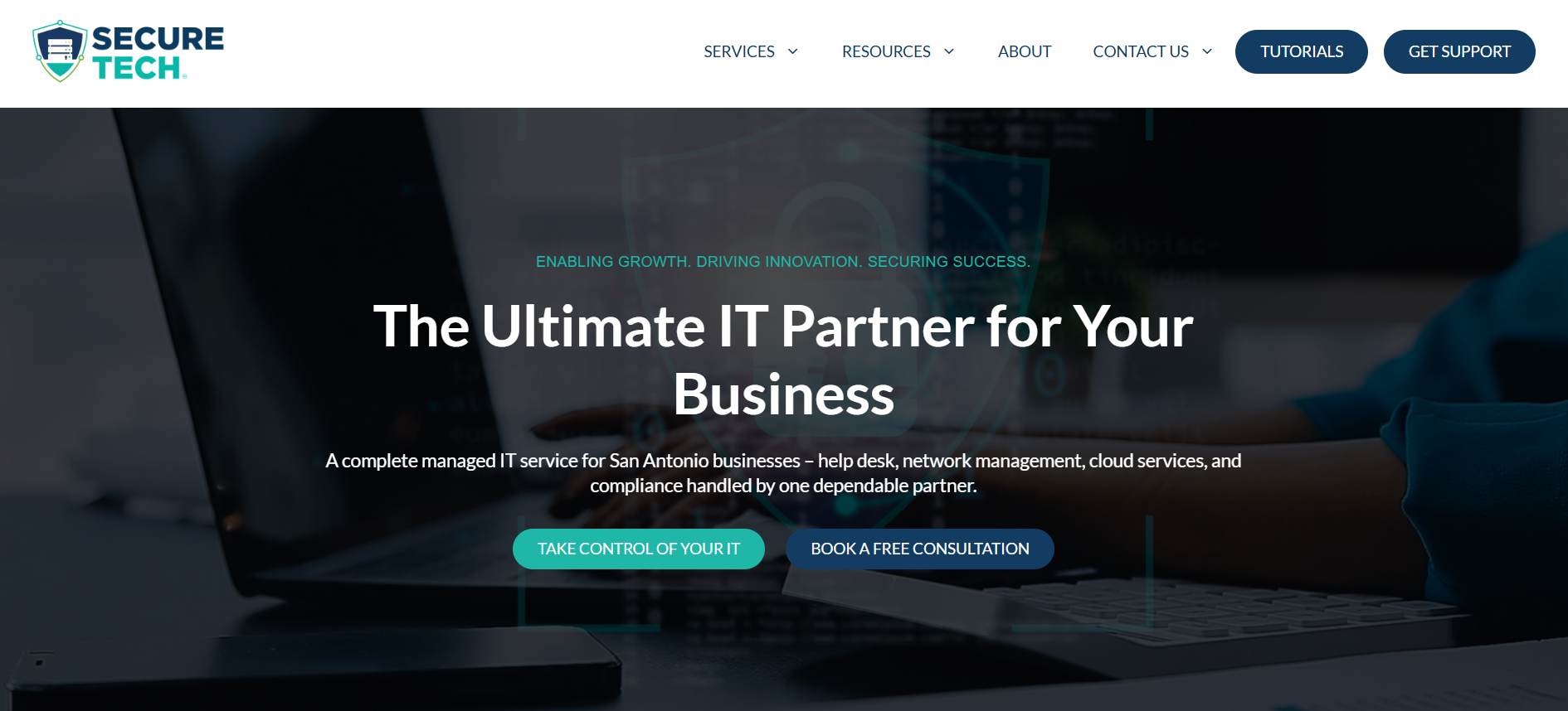 SecureTech managed IT services San Antonio TX homepage