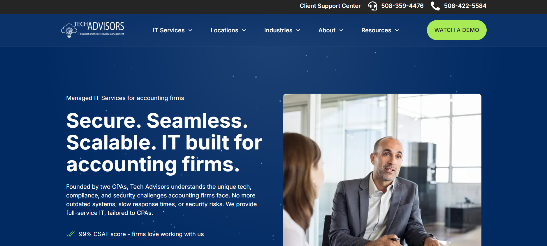 Tech Advisors managed IT CPA firms Boston Massachusetts homepage