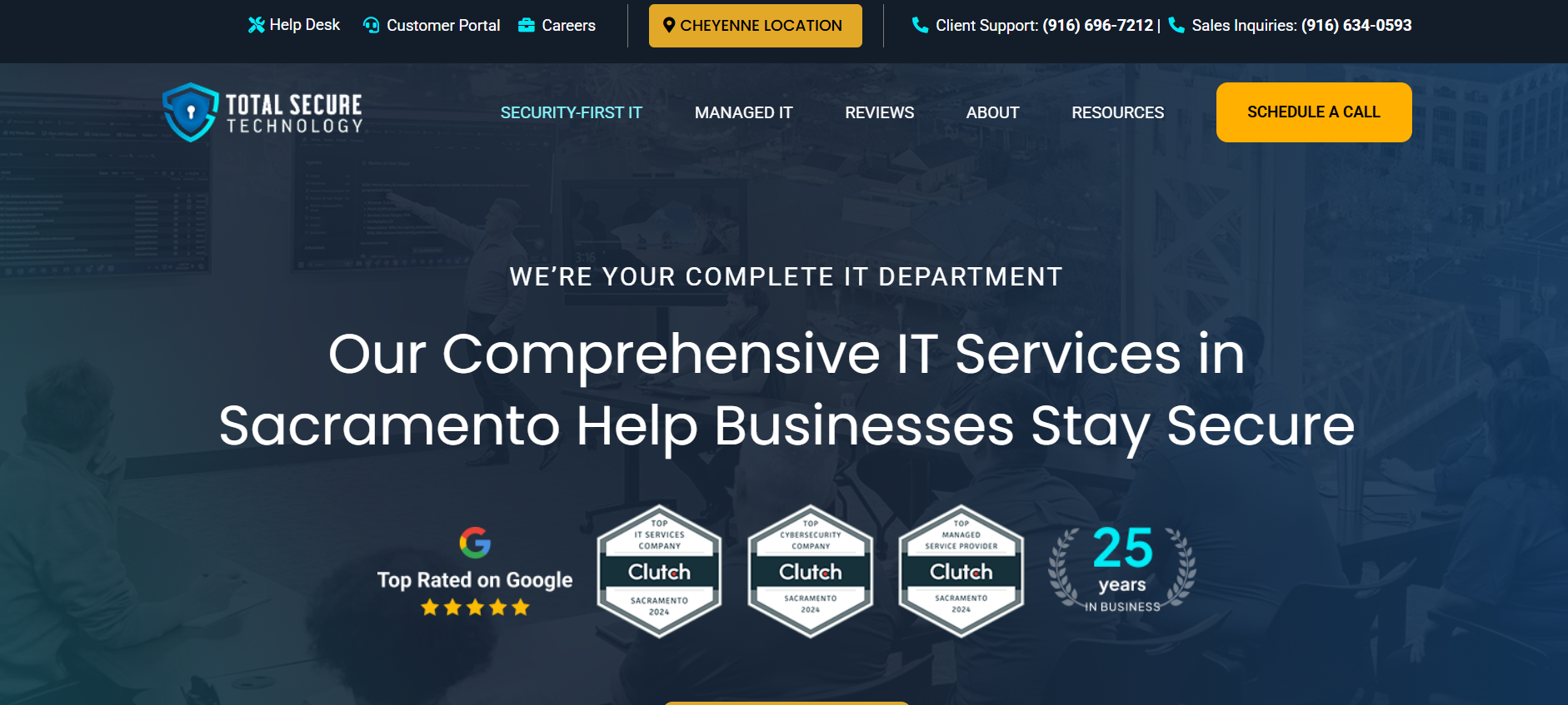Total Secure Technology cybersecurity MSSP Sacramento California homepage