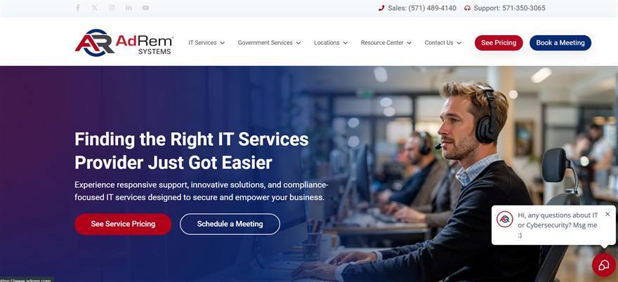 AdRem Systems managed IT services Detroit homepage