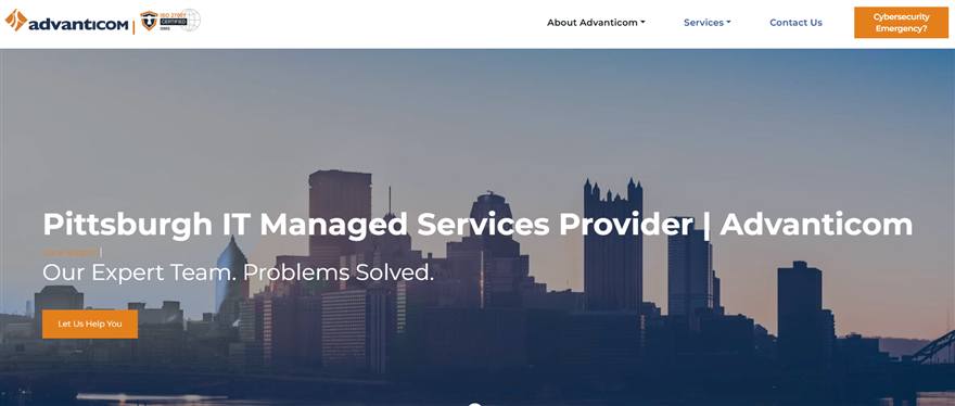 Advanticom managed IT services Pittsburgh homepage
