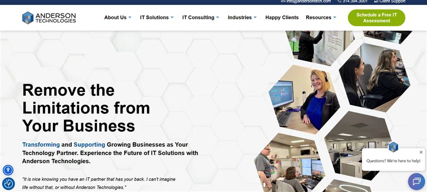 Anderson Technologies managed IT services St. Louis homepage