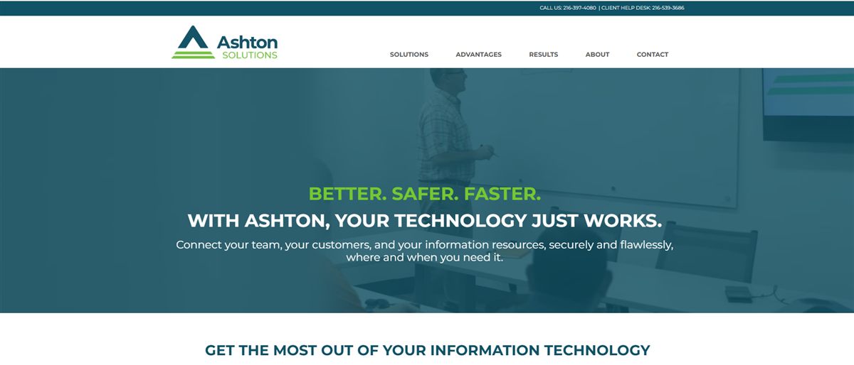 Ashton Solutions managed IT services Cleveland homepage