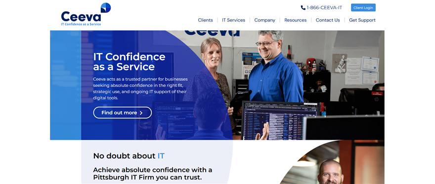 Ceeva managed IT services Pittsburgh homepage