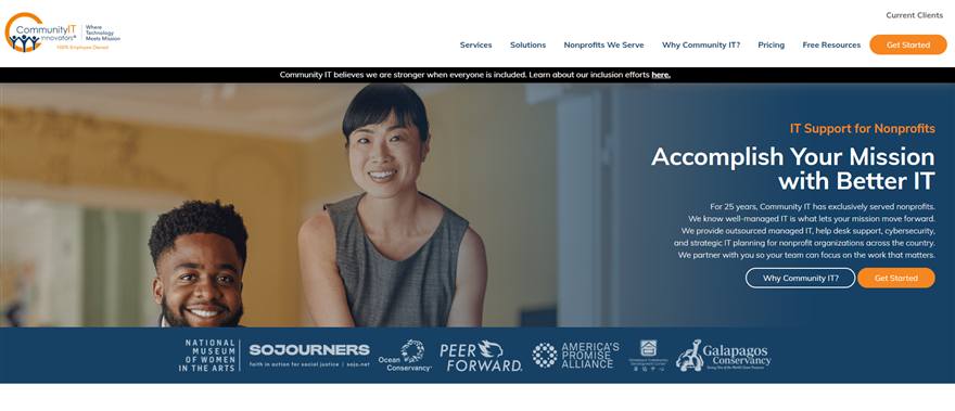 Community IT Innovators managed IT services Washington DC homepage