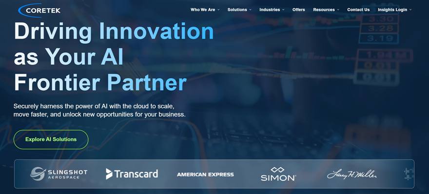 Coretek managed IT services Detroit homepage