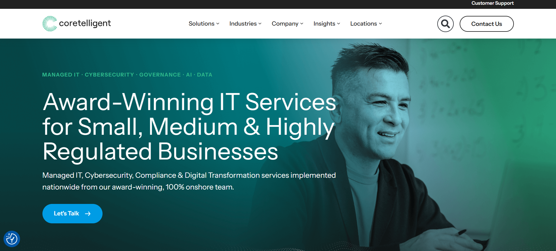 Coretelligent managed IT financial services Boston Needham Massachusetts homepage