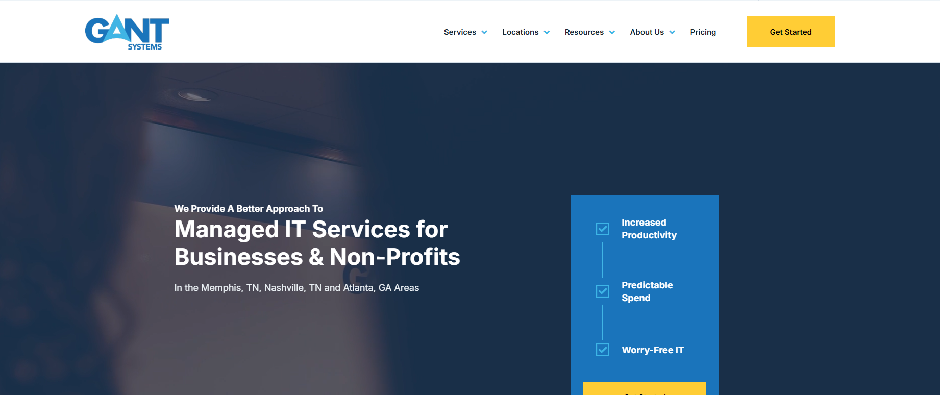 Gant Systems managed IT services in Memphis — homepage