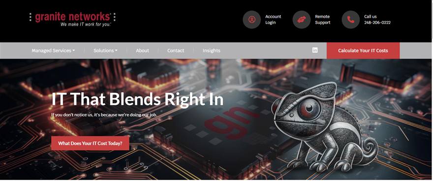 Granite Networks managed IT services Detroit homepage