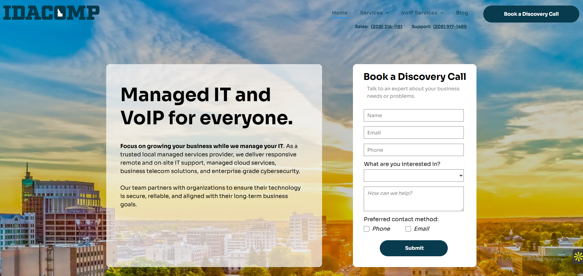 IDACOMP managed IT services in Boise, ID — homepage