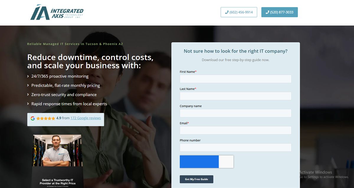 Integrated Axis Technology Group managed IT services Tucson homepage