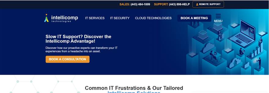 Intellicomp Technologies managed IT services Baltimore homepage