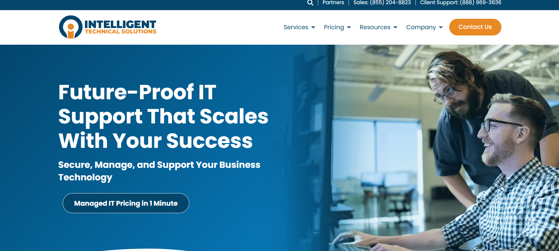 Intelligent Technical Solutions ITS managed IT cybersecurity Pasadena California homepage