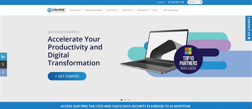 Interlink Cloud Advisors Microsoft MSP Cincinnati homepage