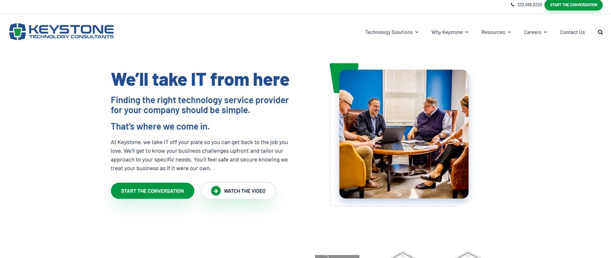 Keystone Technology Consultants managed IT services Cleveland homepage