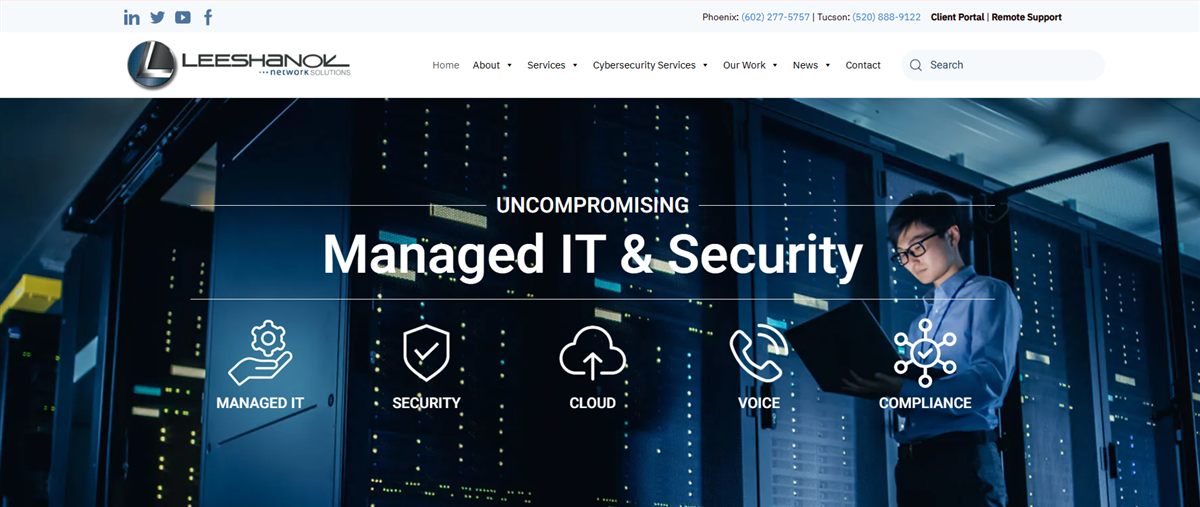 LeeShanok Network Solutions managed IT services Tucson homepage