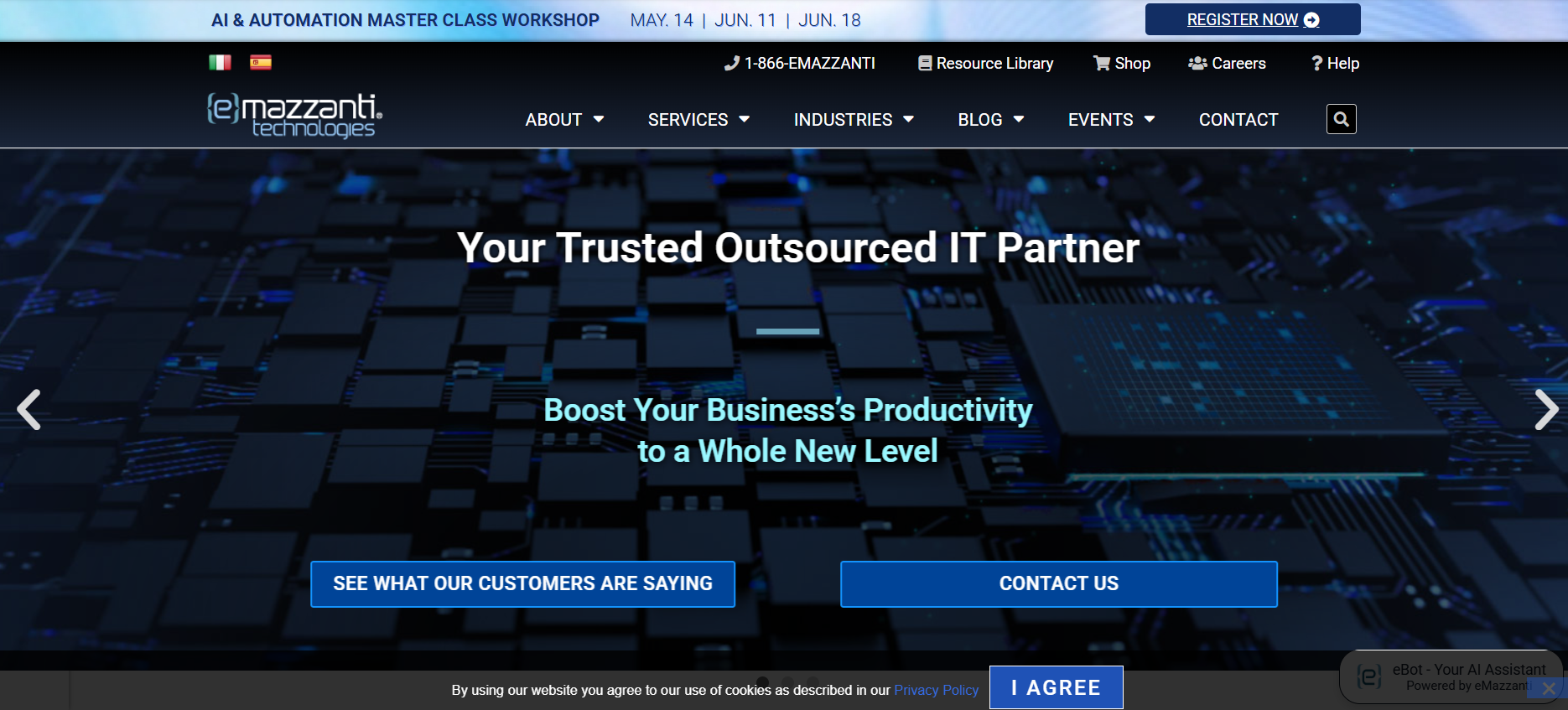 eMazzanti Technologies managed IT cybersecurity Hoboken New York City homepage