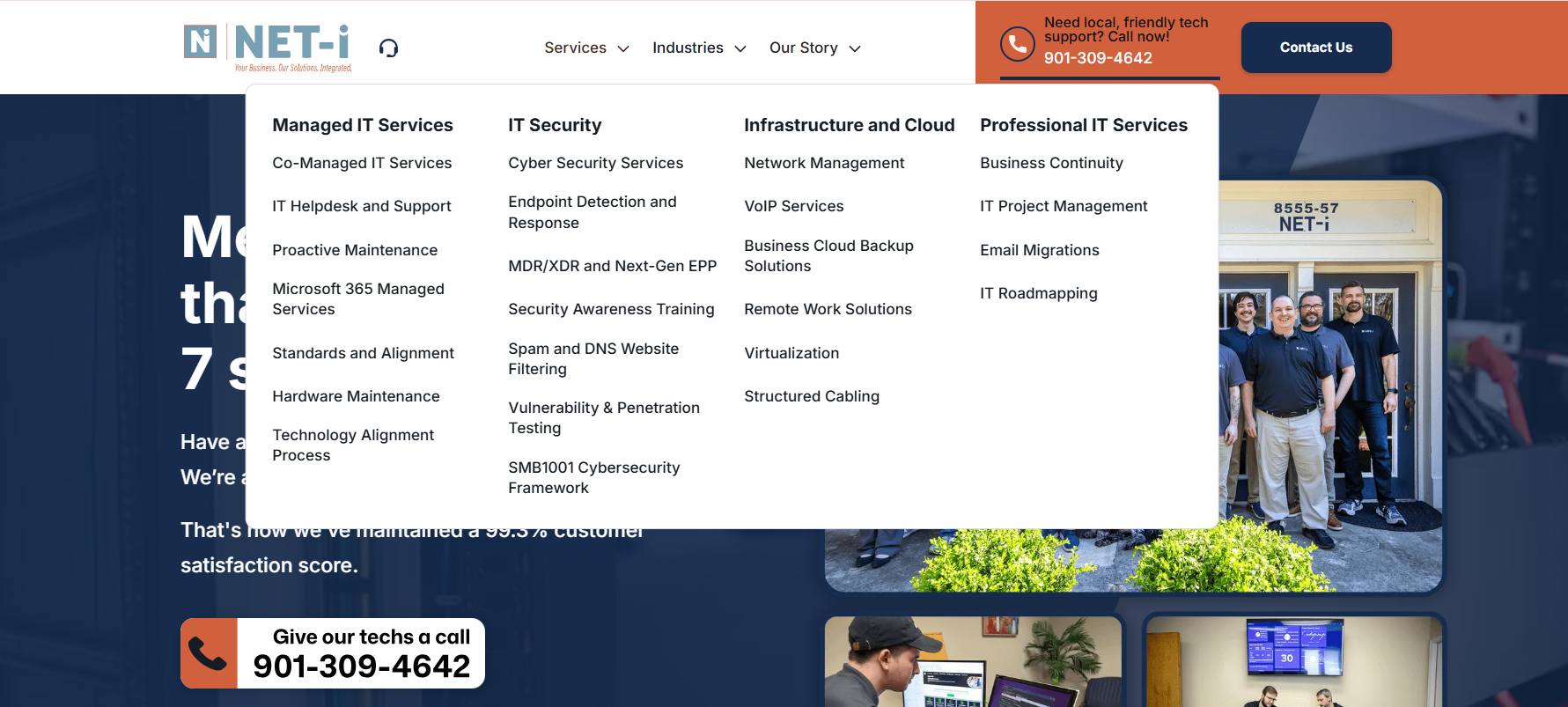 Net Integration managed IT services in Memphis — homepage