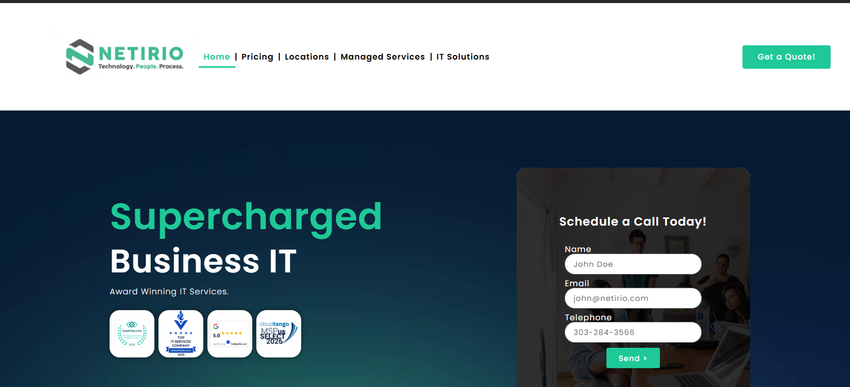 Netirio Colorado Springs managed IT services — homepage
